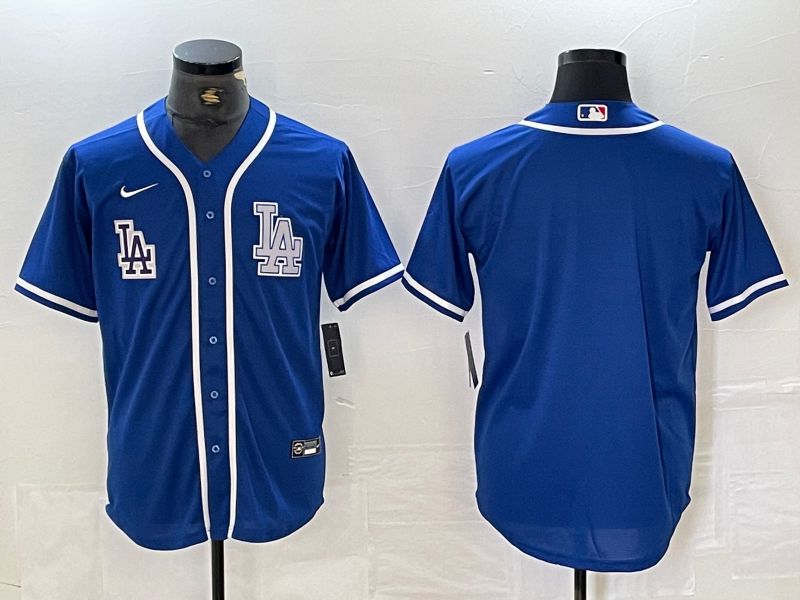 Men Los Angeles Dodgers Blank Blue Second generation joint name Nike 2024 MLB Jersey style 2